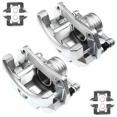 2 Pcs Front Disc Brake Calipers with Bracket