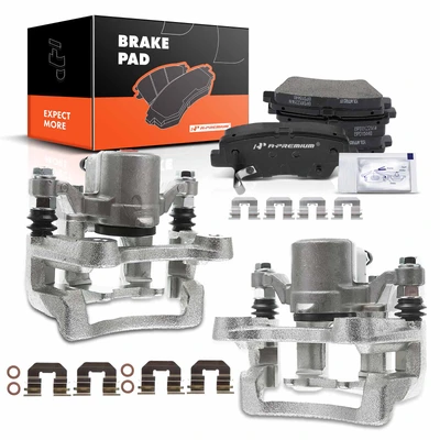 6 Pcs Rear Disc Brake Calipers & Ceramic Pads