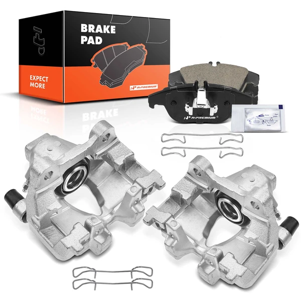6-PC Brake Caliper + Brake Pad, Rear Driver & Passenger, 1-Piston, A-Premium APBC3752