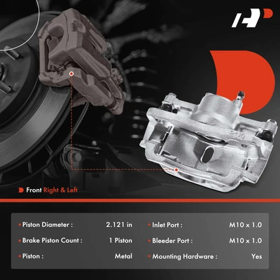 2 Pcs Front Brake Caliper with Bracket