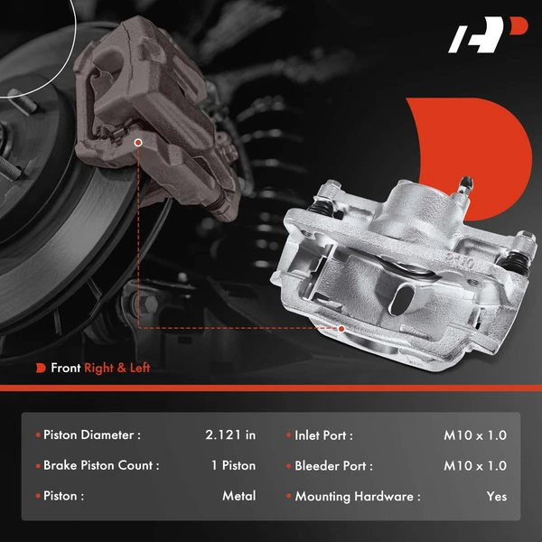 2-PC Brake Caliper, Front Driver & Passenger, 1-Piston, A-Premium APBC1092