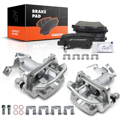 6 Pcs Rear Disc Brake Calipers & Ceramic Pads