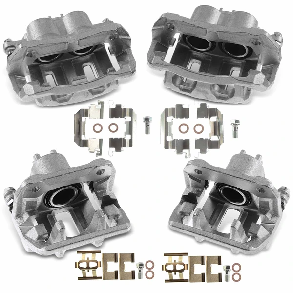 4-PC Brake Caliper, Front & Rear, 2-Piston (Front); 1-Piston (Rear), A-Premium APBC2508