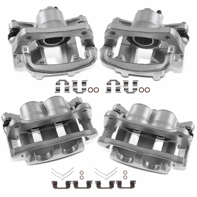 4 Pcs Front & Rear Disc Brake Calipers with Bracket