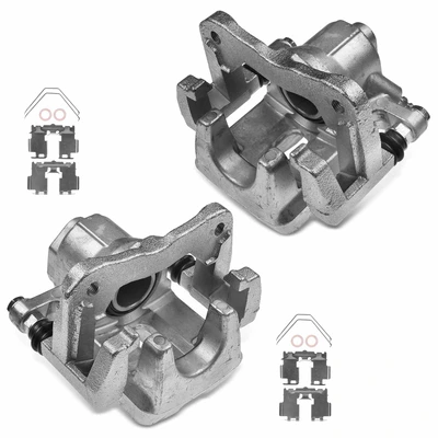 2 Pcs Rear Brake Caliper with Bracket
