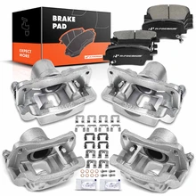 12 Pcs Front & Rear Brake Calipers & Ceramic Brake Pads