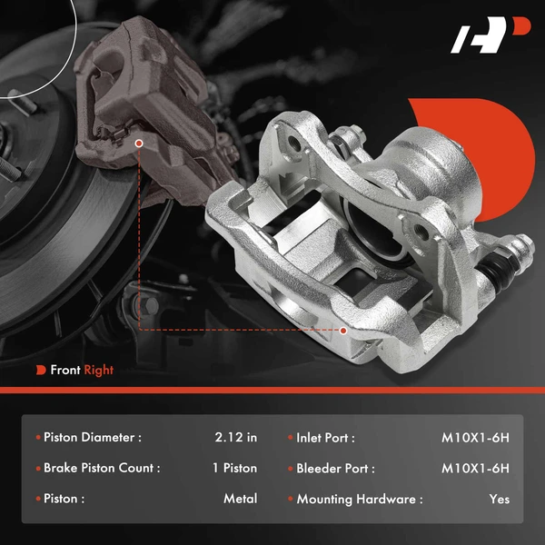 1-Pc Brake Caliper Front Right Passenger Side 1-Piston A-Premium APBC4449