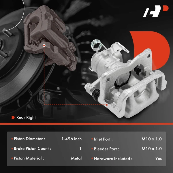 1-Pc Disc Brake Caliper Rear Left Driver Side 1-Piston A-Premium APBC4366