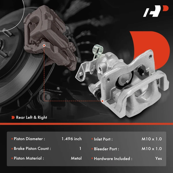 2-PC Brake Caliper, Rear Driver & Passenger, 1-Piston, A-Premium APBC4388