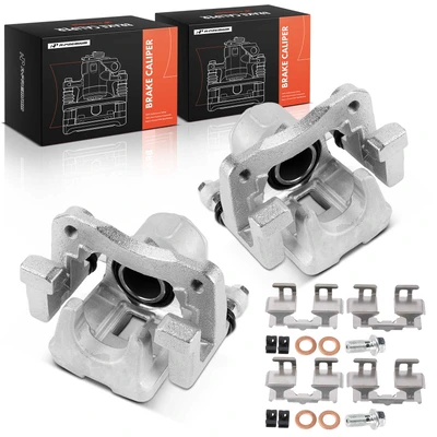2 Pcs Rear Driver & Passenger Brake Caliper with Bracket
