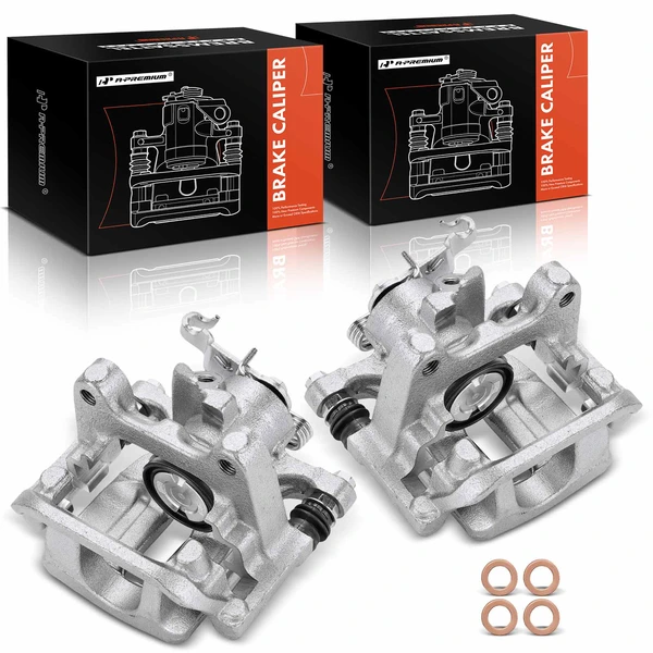 2015-2020 Volkswagen Passat 2-Pc Brake Caliper Rear Driver & Passenger 1-Piston A-Premium APBC2265
