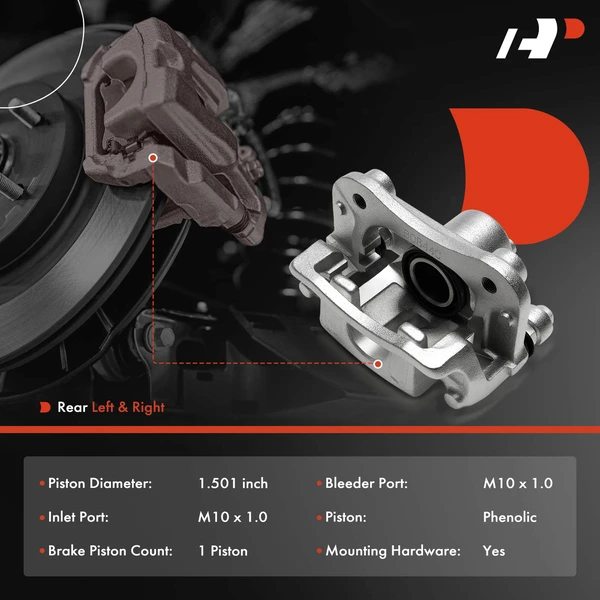 2-Pc Brake Caliper Rear Driver & Passenger 1-Piston A-Premium APBC4695
