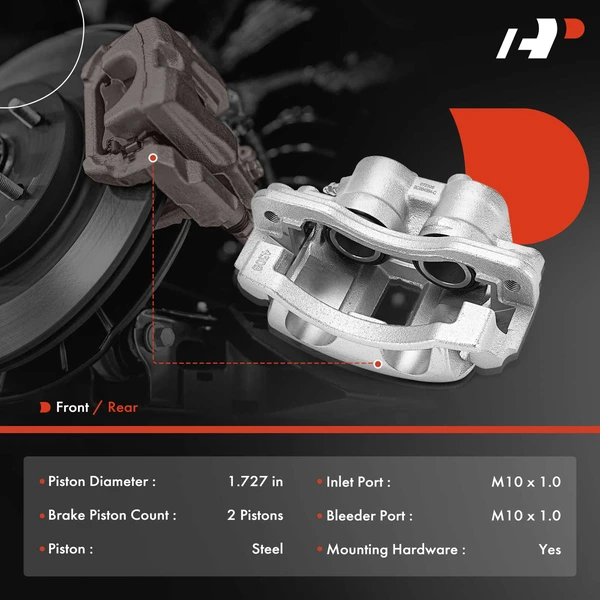 2-PC Brake Caliper, 2-Piston, A-Premium APBC3837