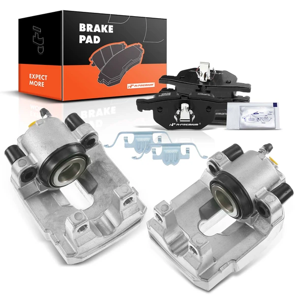 6 Pcs Rear Brake Calipers & Ceramic Brake Pads for 2007-2018 BMW X5