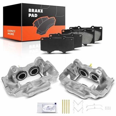 6 Pcs Front Disc Brake Calipers + Ceramic Pads