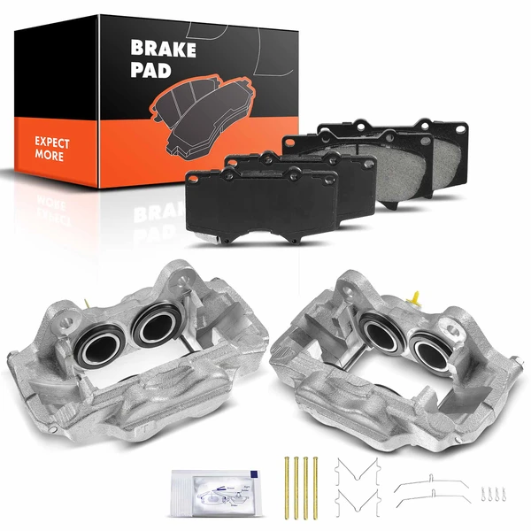 2003-2005 Toyota 4Runner 6-Pc Brake Caliper and Pad Kit Front Driver & Passenger 4-Piston A-Premium APBC3508