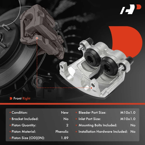 1-Pc Brake Caliper Front Right Passenger Side 2-Piston A-Premium APBC4533