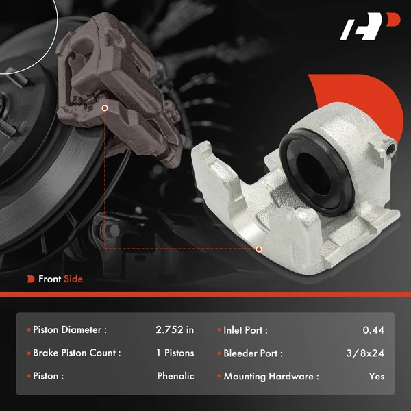 2-PC Brake Caliper, Front Driver & Passenger, 1-Piston, A-Premium APBC3995