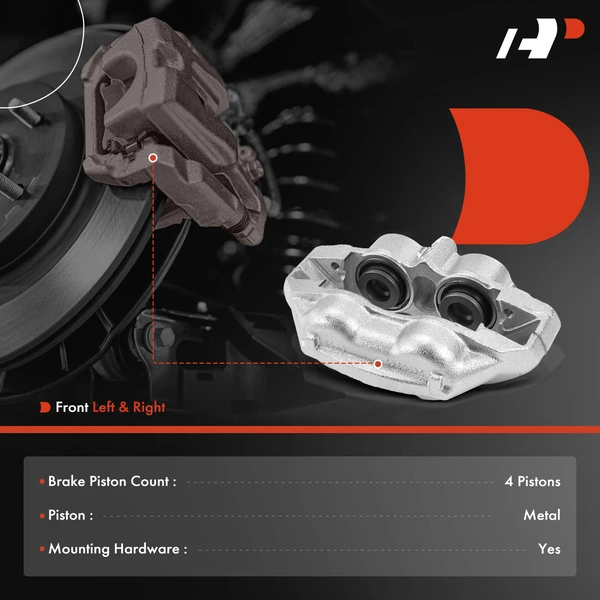 2-PC Brake Caliper, Front Driver & Passenger, 4-Piston, A-Premium APBC2315
