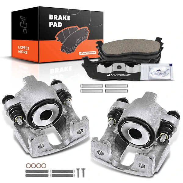 6 Pcs Rear Brake Calipers & Ceramic Brake Pads for 1999-2003 Ford F-150