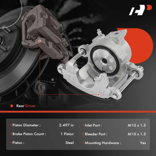 1-PC Brake Caliper, Rear Left Driver Side, 1-Piston, A-Premium APBC4149