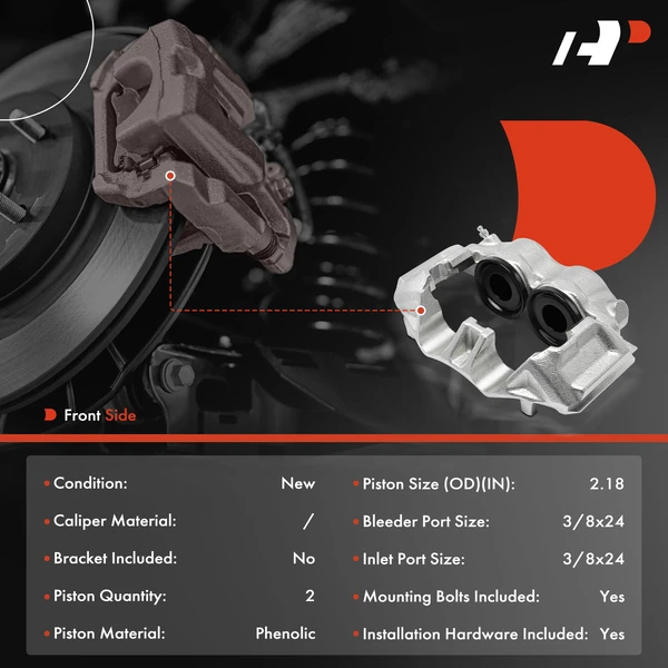 2-Pc Brake Caliper Front Driver & Passenger 2-Piston A-Premium APBC4452