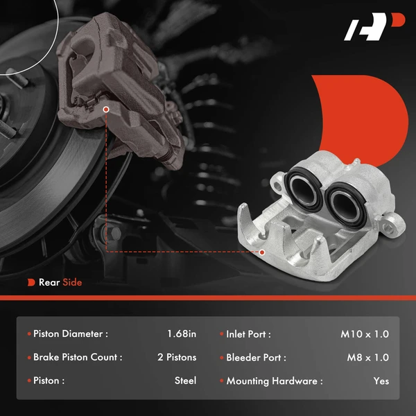 1-PC Brake Caliper, 2-Piston, A-Premium APBC4002