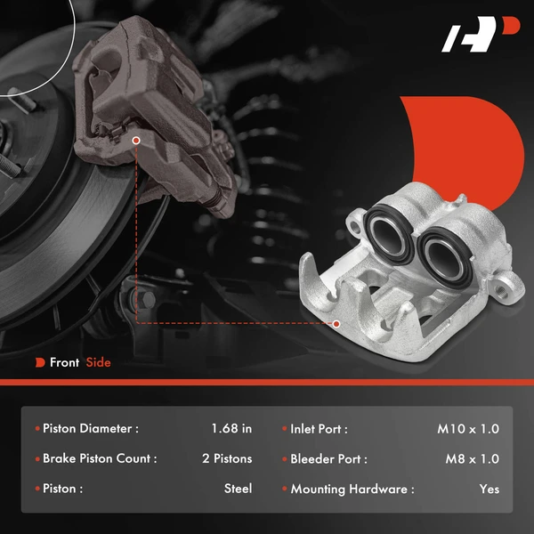 1-PC Brake Caliper, 2-Piston, A-Premium APBC4003
