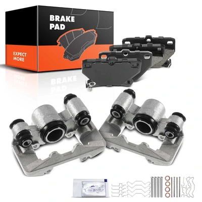 6 Pcs Rear Disc Brake Calipers & Ceramic Pads