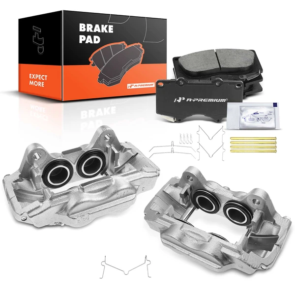 2005-2020 Toyota Tacoma 6-Pc Brake Caliper and Pad Kit Front Driver & Passenger 4-Piston A-Premium APBC3512