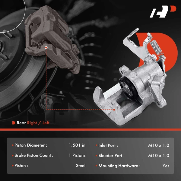 2-PC Brake Caliper, Rear Driver & Passenger, 1-Piston, A-Premium APBC4269