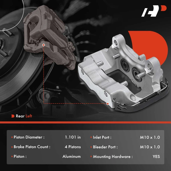 2-PC Brake Caliper, Rear Driver & Passenger, 4-Piston, A-Premium APBC4161
