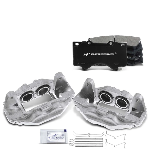 6-PC Brake Caliper + Brake Pad, Front Driver & Passenger, 4-Piston, A-Premium APBC3533