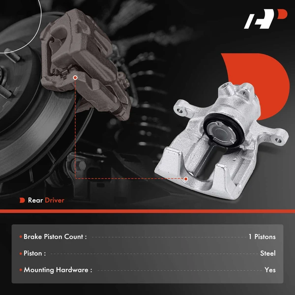 1-PC Brake Caliper, Rear Left Driver Side, 1-Piston, A-Premium APBC4275