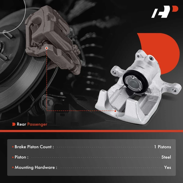 1-PC Brake Caliper, Rear Right Passenger Side, 1-Piston, A-Premium APBC4276