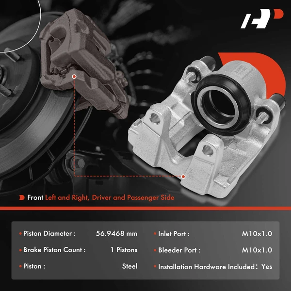 2-PC Brake Caliper, Front Driver & Passenger, 1-Piston, A-Premium APBC4322