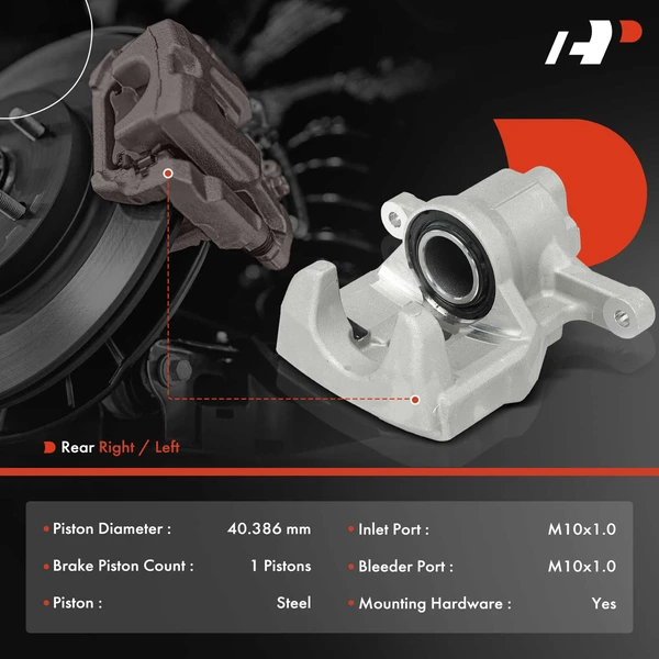 1-PC Brake Caliper, Rear Left Driver Side, 1-Piston, A-Premium APBC4029