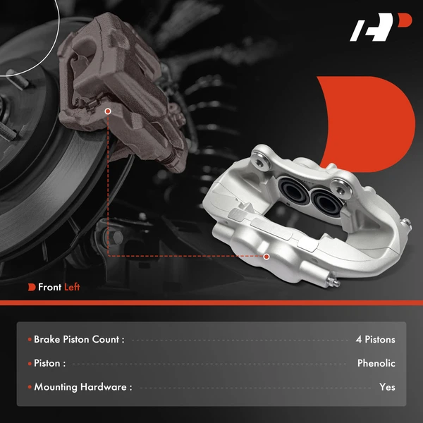 1-Pc Brake Caliper Front Left Driver Side 4-Piston A-Premium APBC4380