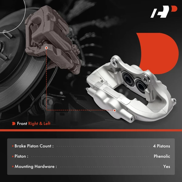 2-Pc Brake Caliper Front Driver & Passenger 4-Piston A-Premium APBC4723