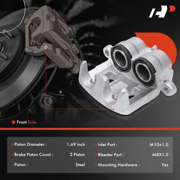 2-PC Brake Caliper, Front Driver & Passenger, 2-Piston, A-Premium APBC4004