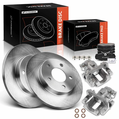 8 Pcs Rear Disc Brake Rotors & Ceramic Brake Pads & Brake Calipers