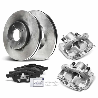 8 Pcs Front Disc Brake Rotor & Brake Pads and Brake Caliper