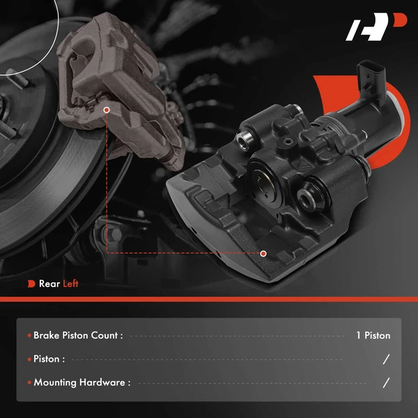 1-PC Brake Caliper, Rear Left Driver Side, 1-Piston, A-Premium APBC4383