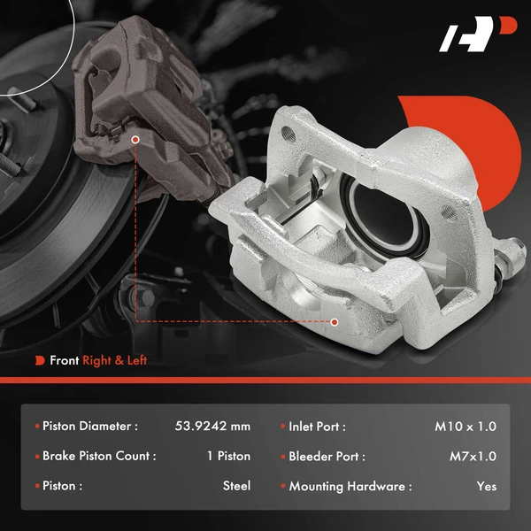 2-PC Brake Caliper, Front Driver & Passenger, 1-Piston, A-Premium APBC4046