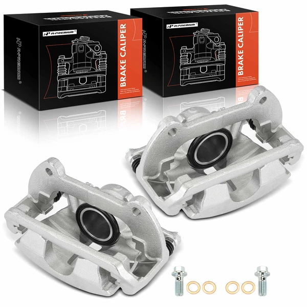 2 -Pc Brake Caliper Front Driver & Passenger 1-Piston A-Premium APBC4179