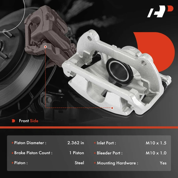 2 -Pc Brake Caliper Front Driver & Passenger 1-Piston A-Premium APBC4179