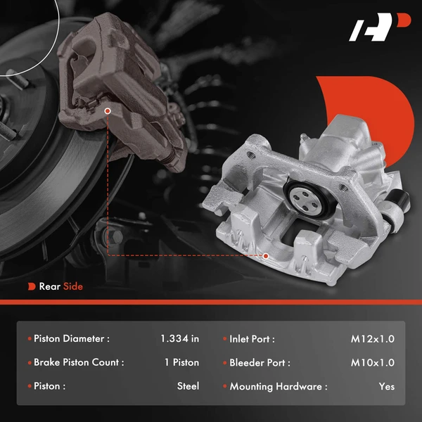 2-PC Brake Caliper, Rear Driver & Passenger, 1-Piston, A-Premium APBC4178