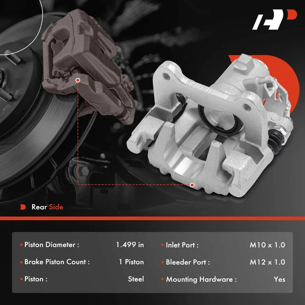 2-PC Brake Caliper, Rear Driver & Passenger, 1-Piston, A-Premium APBC3951