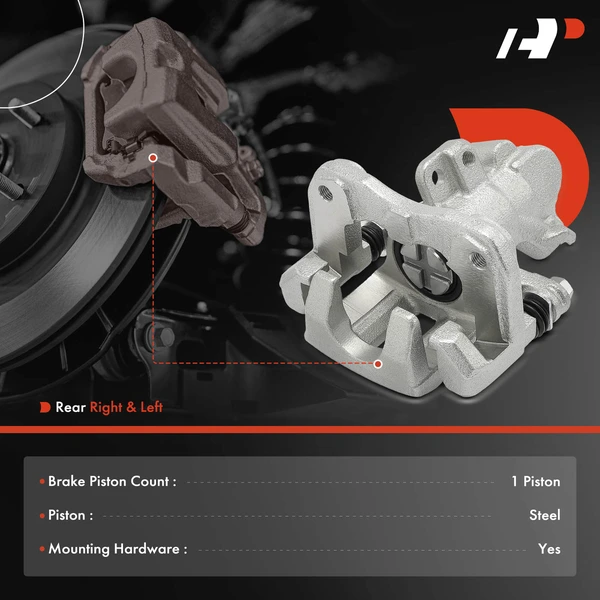 2-PC Brake Caliper, Rear Driver & Passenger, 1-Piston, A-Premium APBC4060