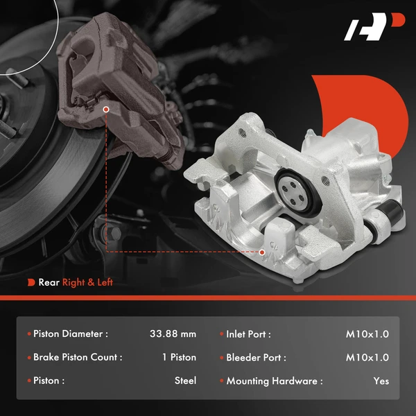 2-PC Brake Caliper, Rear Driver & Passenger, 1-Piston, A-Premium APBC4057